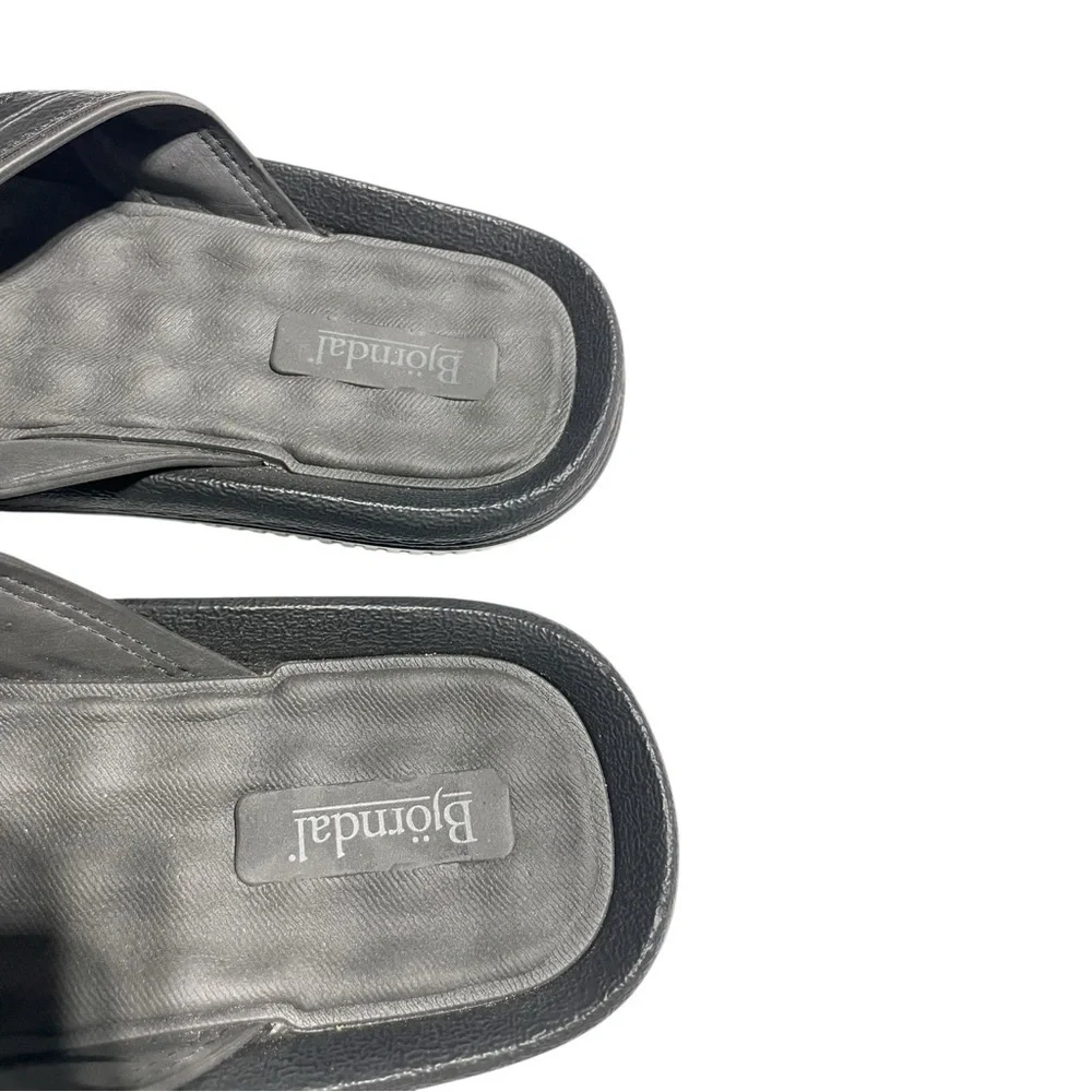 Bjorndal Dunas Men Flip Flop Manmade Black Thong Sandals Shoes Mens Size 13
